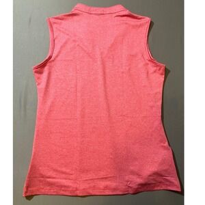 Adidigi Women's Coral Pink Sleeveless Collar Polo Shirt Size Small